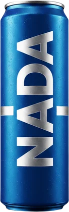 A cobalt blue NADA can